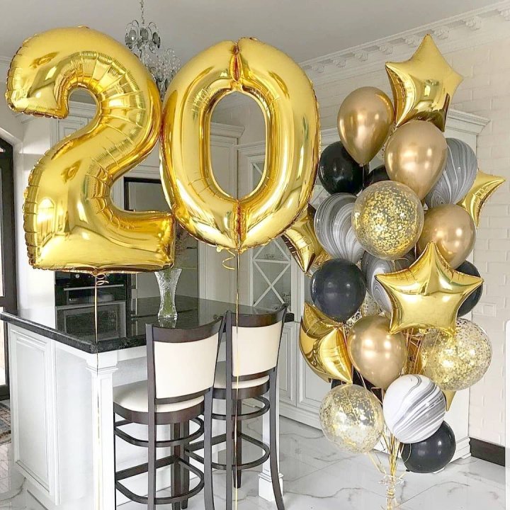 Фольгированный шар Золотая Цифра в Твери