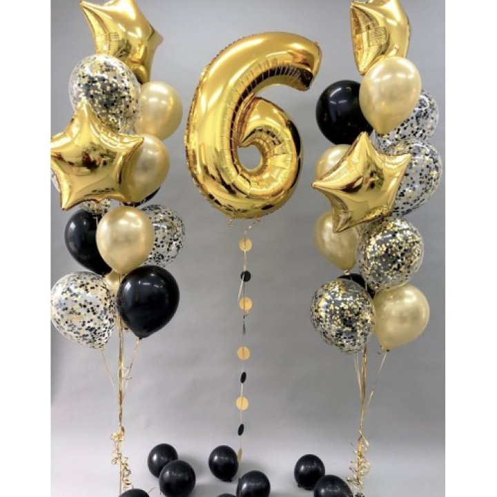 Цифра с фонтанами шаров  в Твери