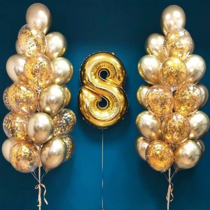 Цифра с фонтанами шаров  в Твери