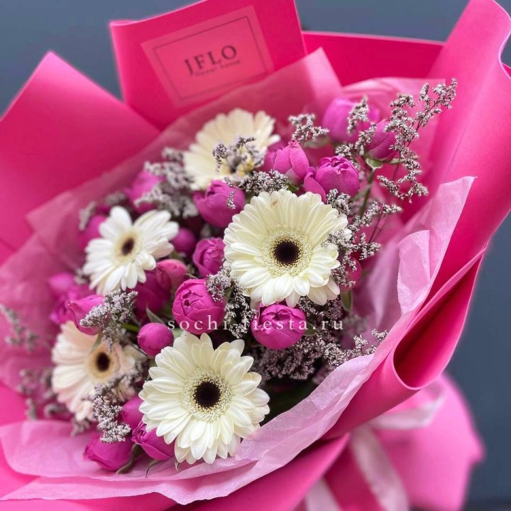 Букет гербер и мисти бабблс  в Твери