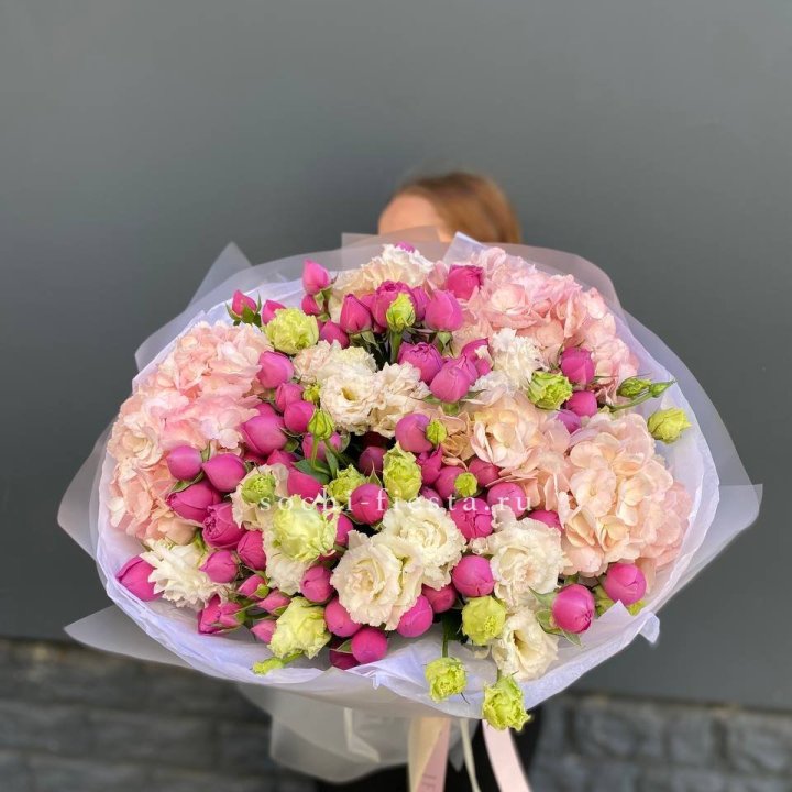  Букет  гортензий и Мисти в Твери