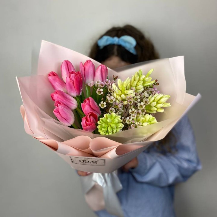  Дуо тюльпаны и гиацинты в Твери