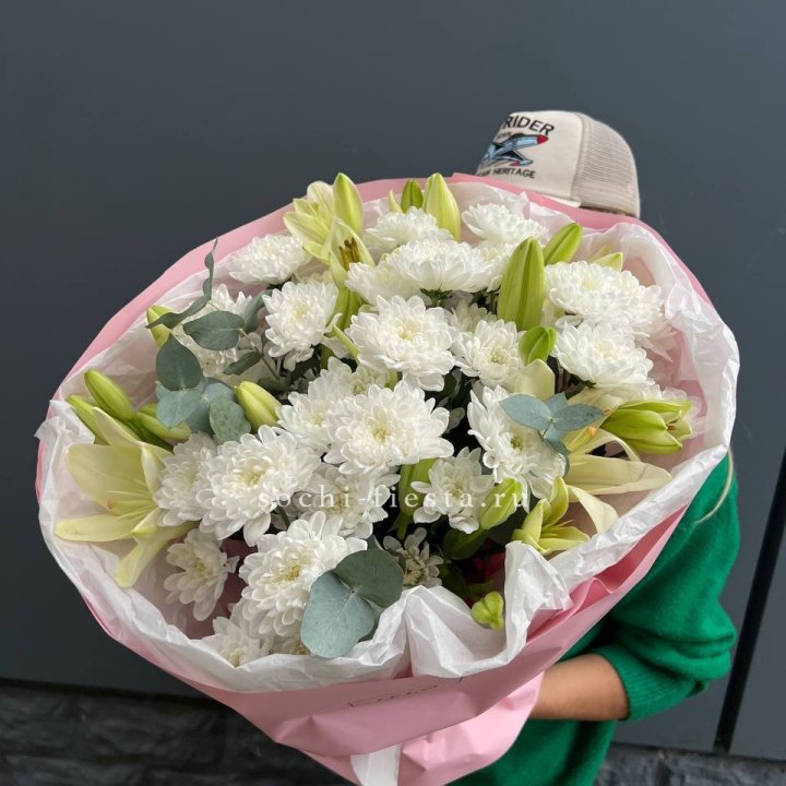  Букет  хризантемы и лилии в Твери