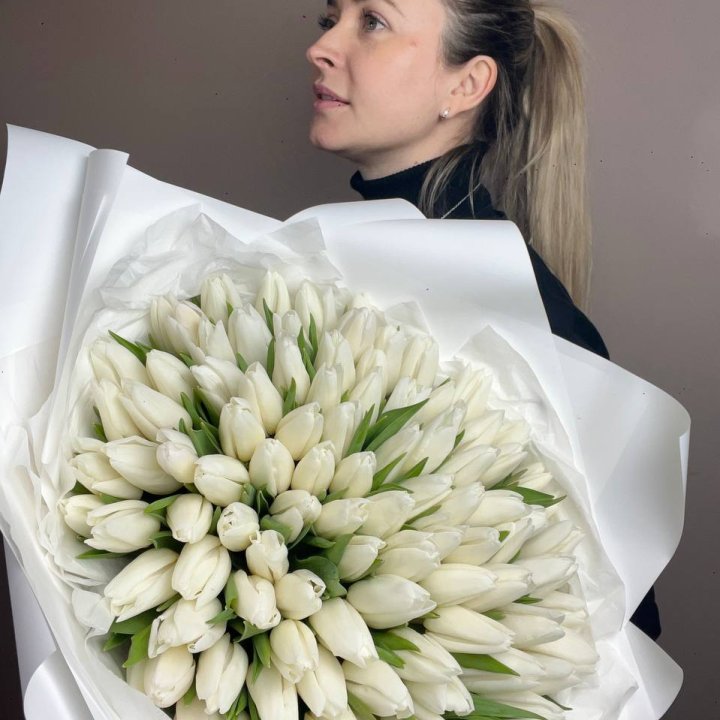 101 белый тюльпан №2 в Твери