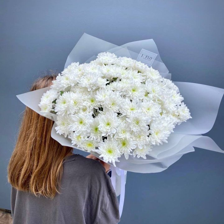 Букет хризантем "Белая снежинка" в Твери