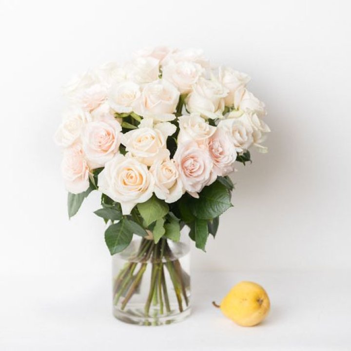 25 кремовых роз в Твери