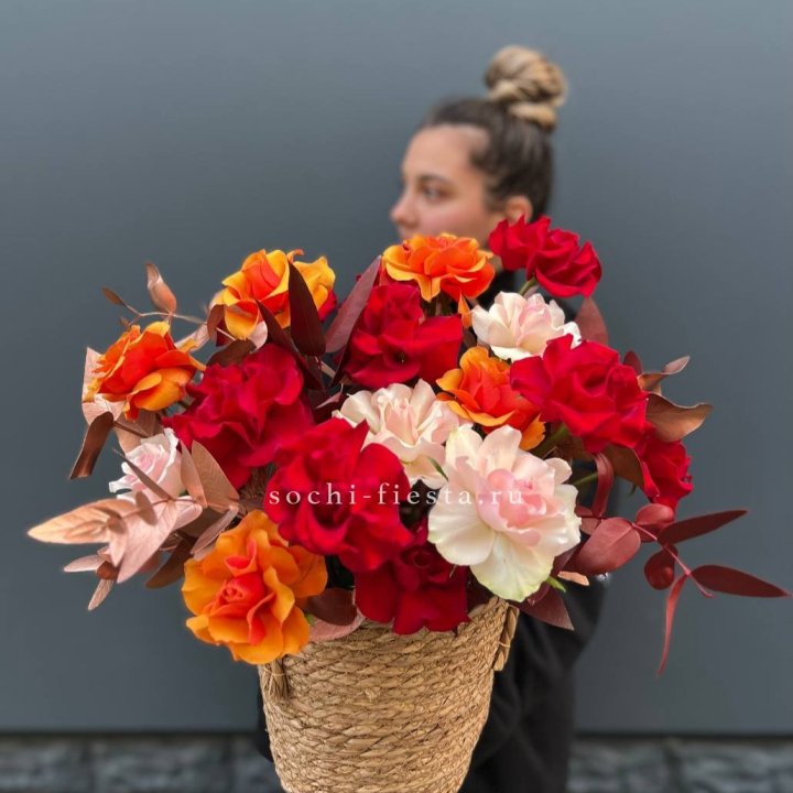 Авторский бокс "Роксана" в джутовом кашпо в Твери