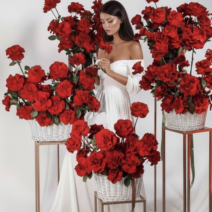 Сет из красных французских роз в Твери