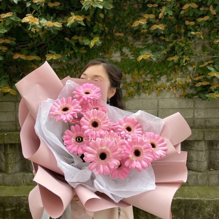 13 розовых гербер в Твери