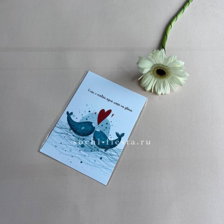 Открытка к букету "У нас с тобой одно море на двоих" в Твери