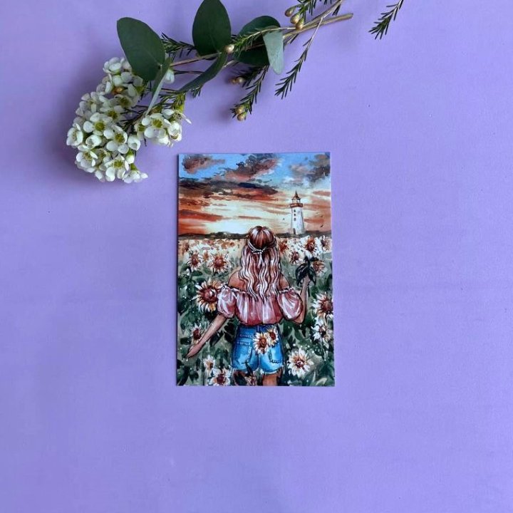 Открытка к букету "Подсолнух" в Твери