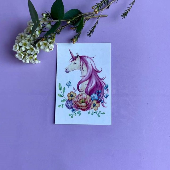 Открытка к букету "Единорог" в Твери
