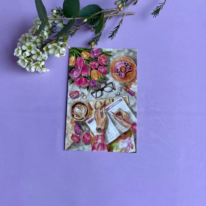 Открытка к букету "Леди на работе" в Твери