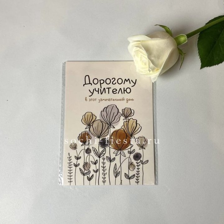 Открытка к букету "Дорогому учителю" в Твери