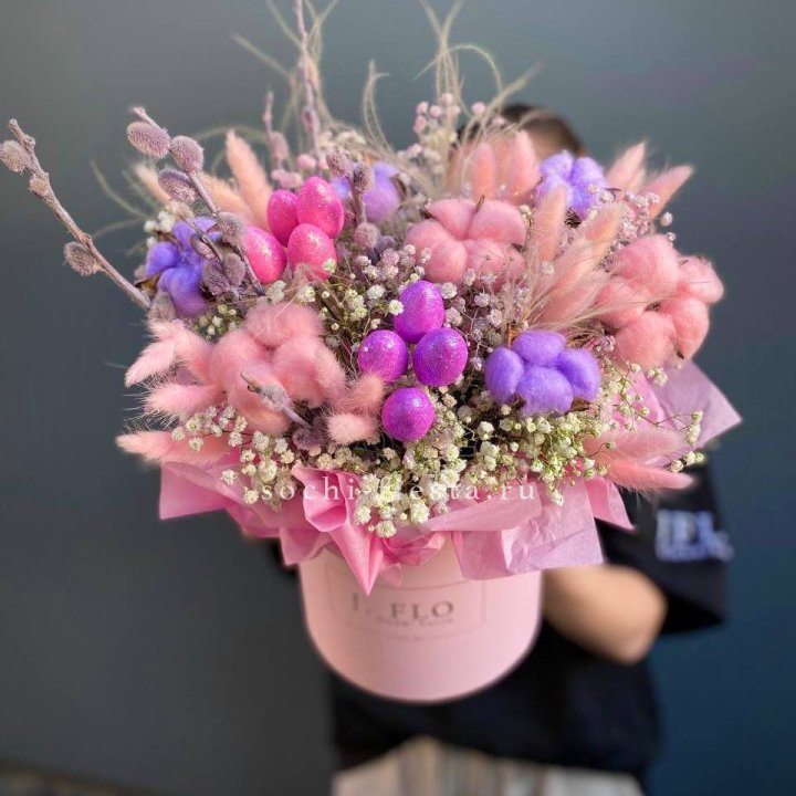 Сухоцветы в коробке  в Твери