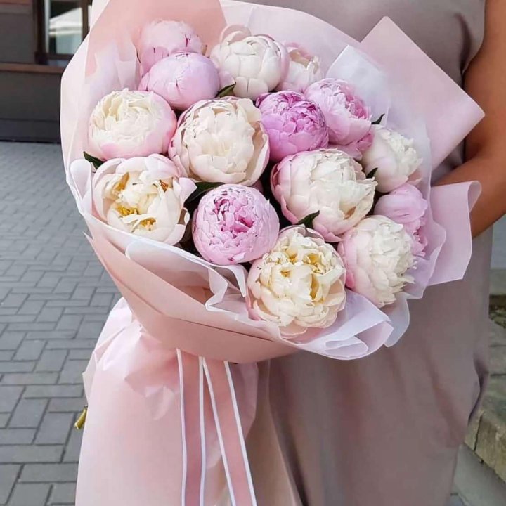 Букет пионов "Маршмелоу" в Твери