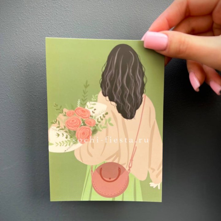 Открытка к букету "Потрясающая девушка" в Твери