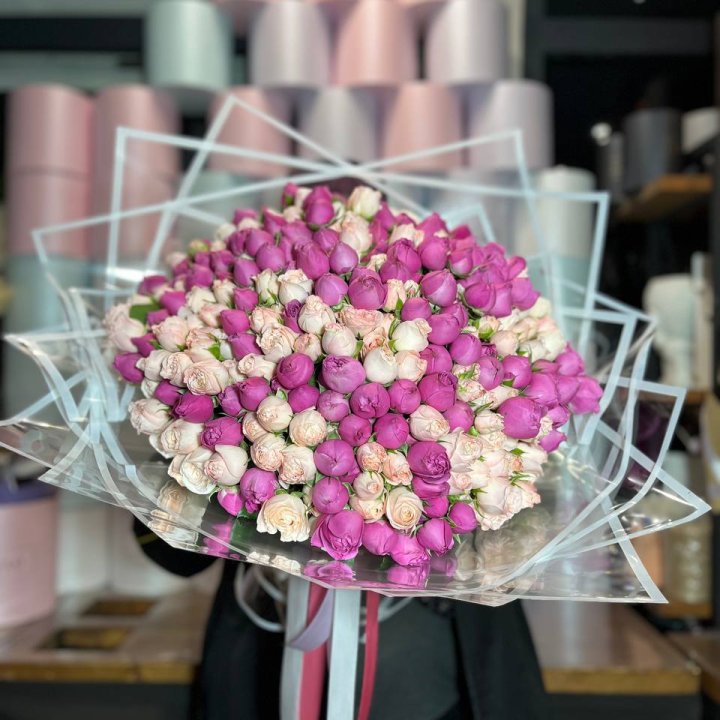 101 кустовая пионовидная роза в Твери