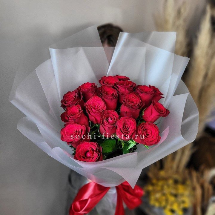 17 красных роз "Нет времени ждать" в Твери