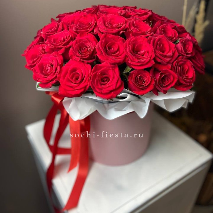 Красные розы 51шт  в коробке в Твери