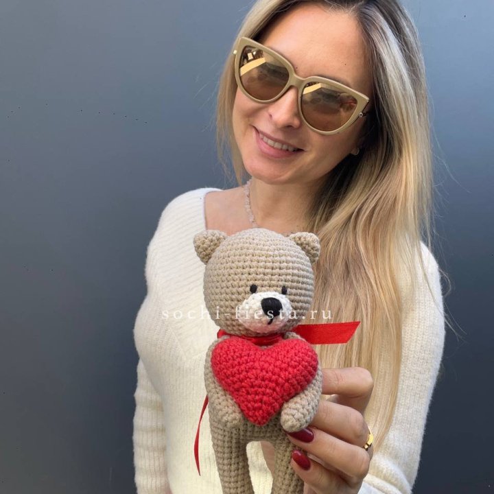 Мишка с сердцем ручной работы в Твери