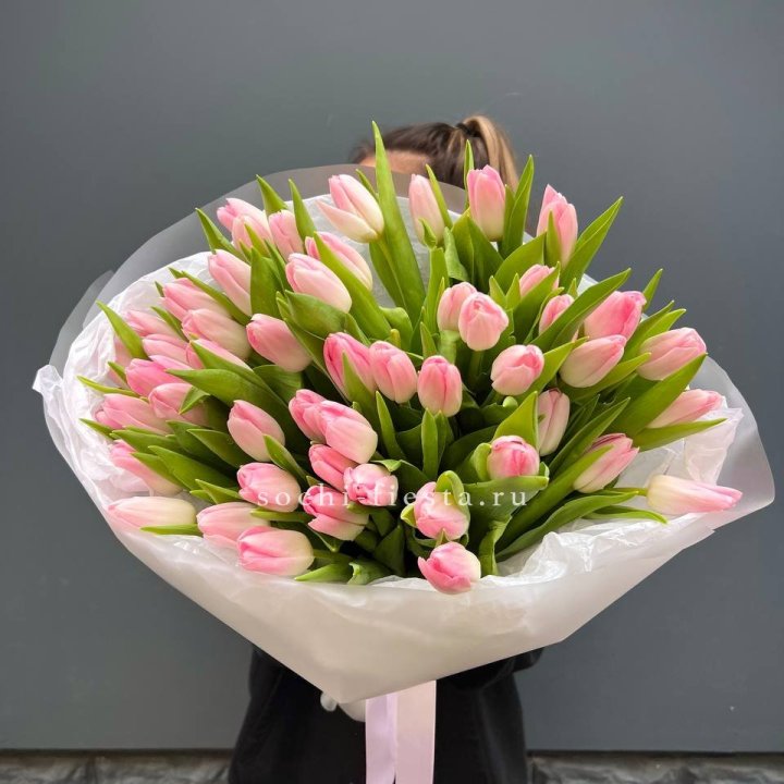 Букет тюльпанов нежно-розовых в Твери